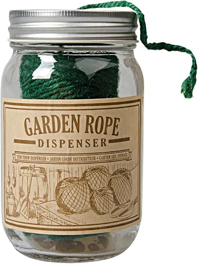 Esschert Fallen Fruits Garden Rope Dispenser, 102m, Green, 13.4cm x 8cm