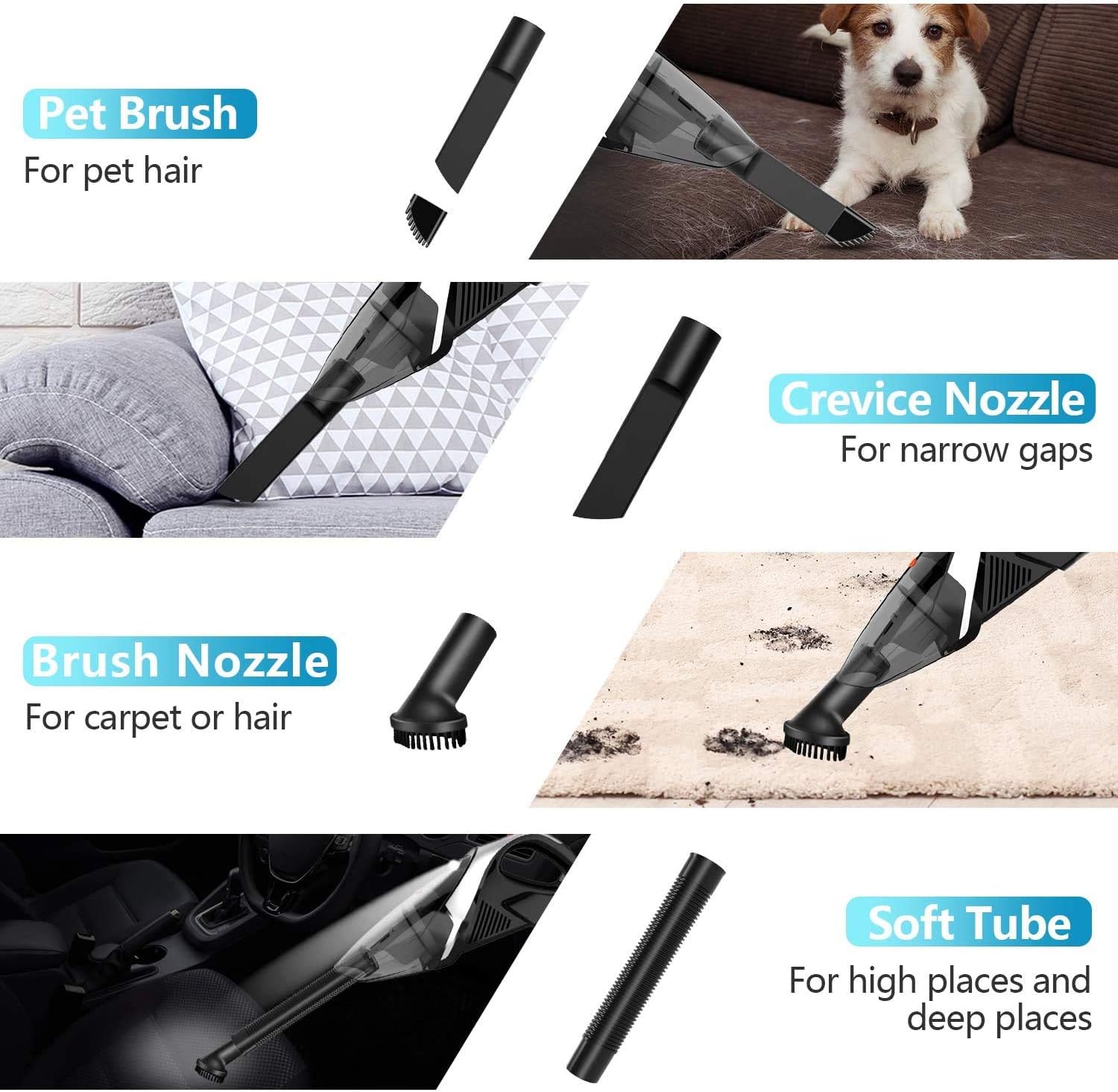 Handheld Vacuum Cordless, LOZAYI Powerful Cyclonic Suction 9KPA Vacuum Cleaner, Portable Hand Vacuum with Stainless Steel HEPA Filter, Li-ion Battery Rechargeable Quick Charge for Home/Car Cleaning -