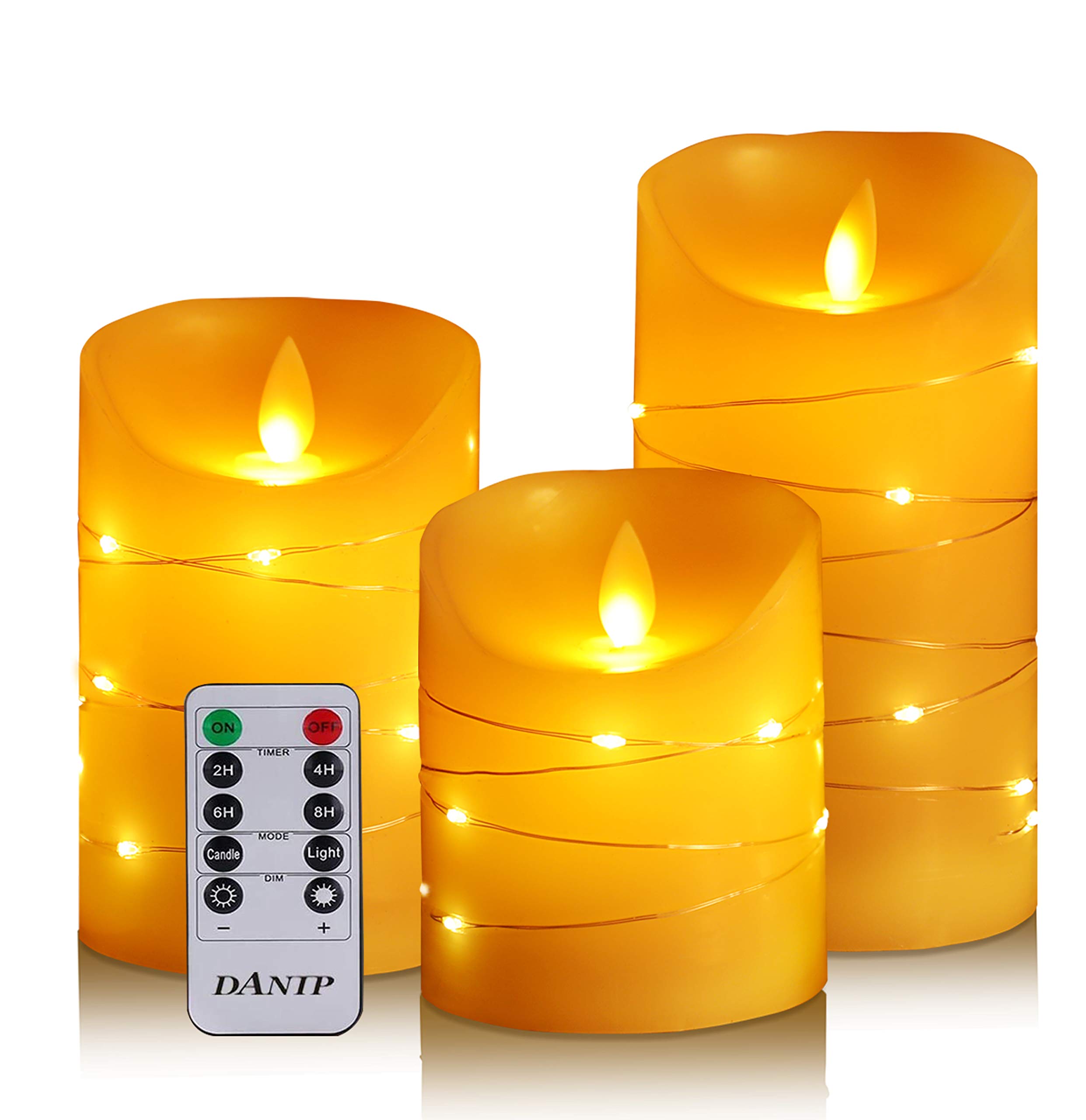 Buy LED flameless Candle, with Embedded Starlight String, danip 5Piece