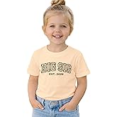 SANIXJOO Toddler Baby Girls Big Sis Est. 2026 Embroidery T-Shirts Kids Promoted to Big Sister Tee Short Sleeve Tops