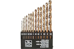 Hymnorq 13-Piece Cobalt Drill Bit Set with Index Case – M35 Grade (5% Cobalt) Steel, 1.5mm to 6.5mm, Dual Twist Flute, 135° Split Point, Ideal for Hard Metals Like Stainless Steel and Cast Iron