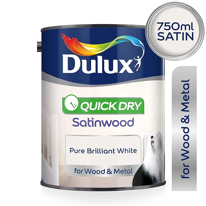 Dulux Quick Dry Satinwood Paint For Wood And Metal Pure Brilliant