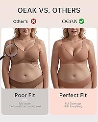 OEAK Womens Deep V Bras Wireless Comfortable Bra