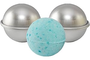H.TAVEL Metal Bath Bomb Mold - DIY - Make Luxurious Bath Bombs - 2 Molds (4 Pieces) - 2.56" Diameter - Premium Finish - The Bath Company! Bonus Bath Bomb Recipe Included!