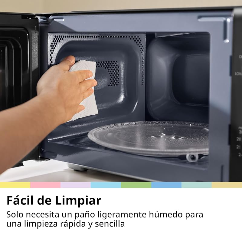 ' CMO-MP012ND(BK) Mini horno microondas de 20 L y 700 W, color negro, con ventana grande, diseño compacto, función de descongelación rápida, 5 niveles de potencia