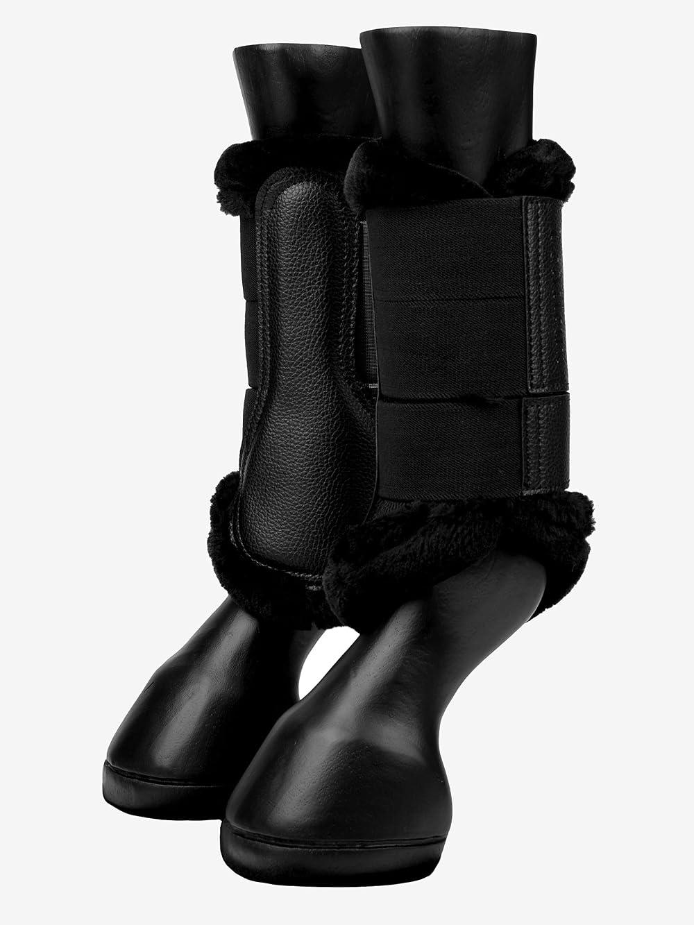 LeMieux Fleece Edge Mesh Brushing Horse Boots Black X-Large