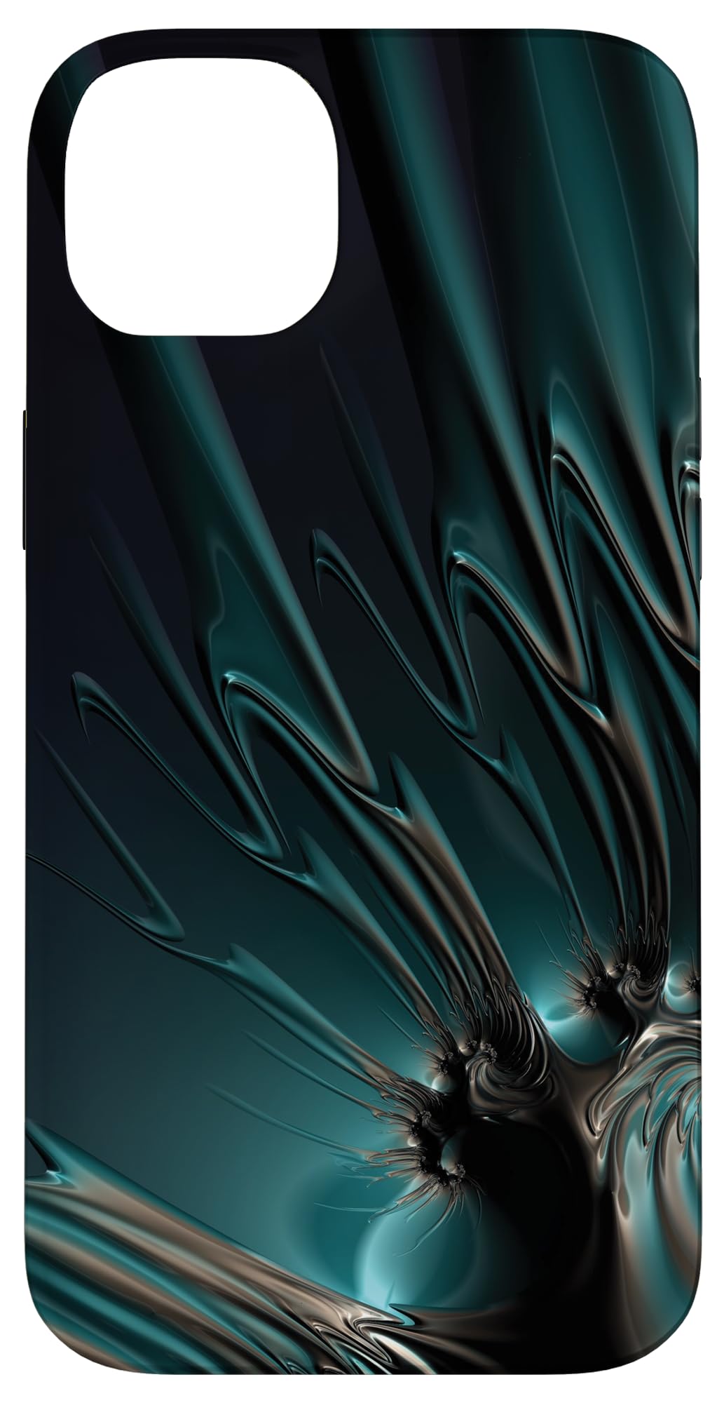 iPhone 14 Plus Dark Teal Green & Black Abstract Mandelbrot Set Fractal Case