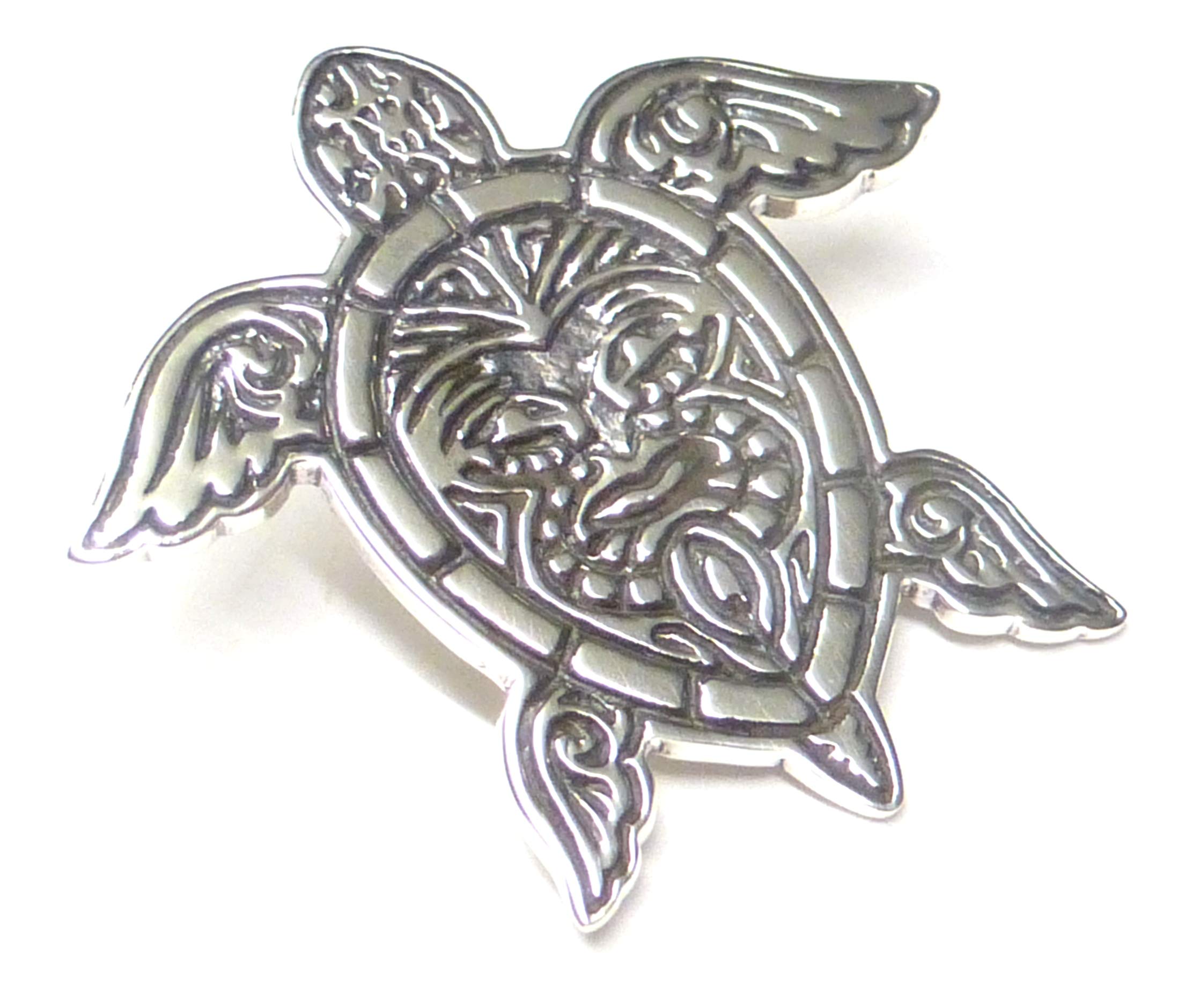 Silver Maori Turtle Pendant Sterling Silver Protection Symbol Jewellery Unisex, Silver