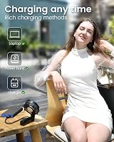 EasyAcc Portable USB Fan 3 Speeds Foldable Rechargeable Battery Black view 8