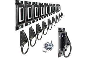 MorScan 10 Pack E-Track Tie-Down Slots & 10 Pack O-Rings, E Track 1-Slot Plates, Black Powder Coated Small Size E Port Rail Kit, Extra Tie Down Anchor Points for Trucks, Trailers, Pickups, Vans
