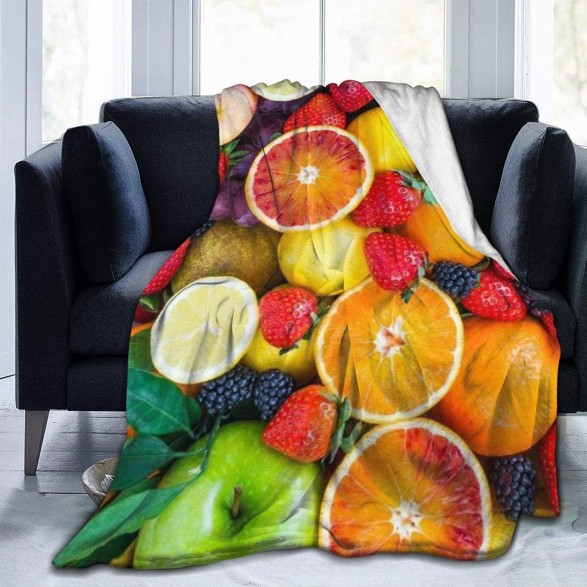JINMUopen Fresh Fruit Salad Style Blanket Lightweight Super