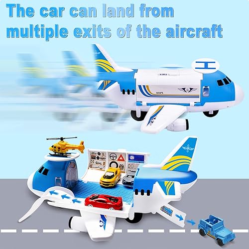 Airplane Toy with Car Toy Helicopter Set, Take Apart Plane Toy for