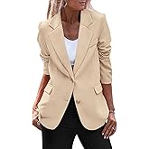 PRETTYGARDEN Women's Spring Fall Business Casual Blazers Long Sleeve Notch Lapel Trendy Work Office Blazer Jackets Outerwear