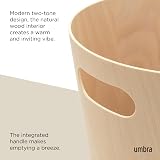 Umbra Woodrow 2 Gallon Wooden Trash Can Modern Wastebasket Natural Finish view 4