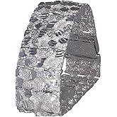 Huge Heavy Sterling Silver Nugget Bracelet with Stunning Diamond Cuts - 29mm Width, 8.5 Inches