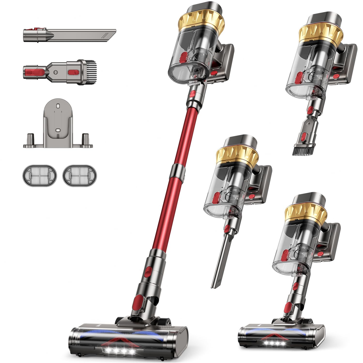 Photo 1 of AIPOWAY 650W Cordless Vacuum Cleaner with 55KPa Flagship Suction, 75-Min Extended Runtime 2.5L Dual-Cup Capacity, Anti-Tangle Brush & Self-Standing Design HEPA Filtration for Furniture Carpet Pet Hair