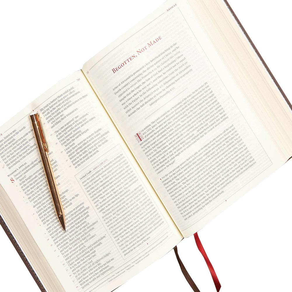CSB Ancient Faith Study Bible, Brown Cloth Over Board, Black Letter, Church Fathers, Study Notes & Commentary, Articles, Profiles, Easy-to-Read Bible Serif Type