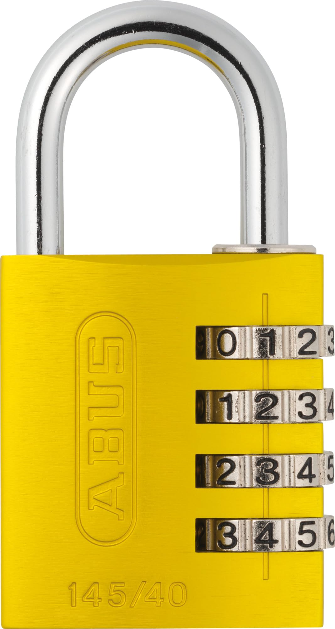 ABUS Combination Lock 145/40 Yellow - Luggage Lock, Locker Lock and Much More. - Aluminium Padlock - Individually Adjustable Numerical Code - ABUS Security Level 4