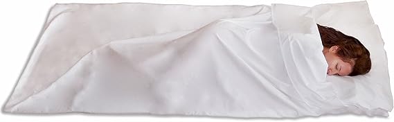 Amazon Com Allersac 100 Cotton Travel Sheet Single White Home Kitchen