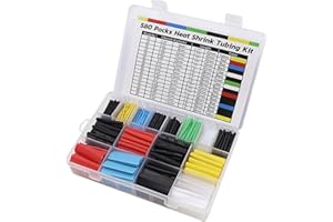 580Pcs Heat Shrink Tubing,EVA Material Industrial Shrink Tube,for Cable Wire Repair 6 Colors and 11 Sizes