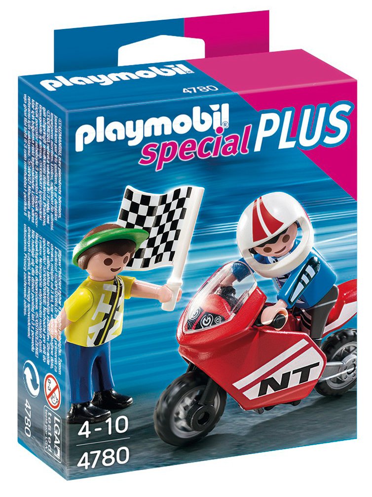Playmobil 4780 Boys with Racing Bike, Fun Imaginative Role-Play, PlaySets Suitable for Children Ages 4+