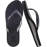 KuaiLu Womens Arch Support Flip Flops Comfortable Yoga Mat Slip on Summer Beach Walking Thong Cushion Sandals