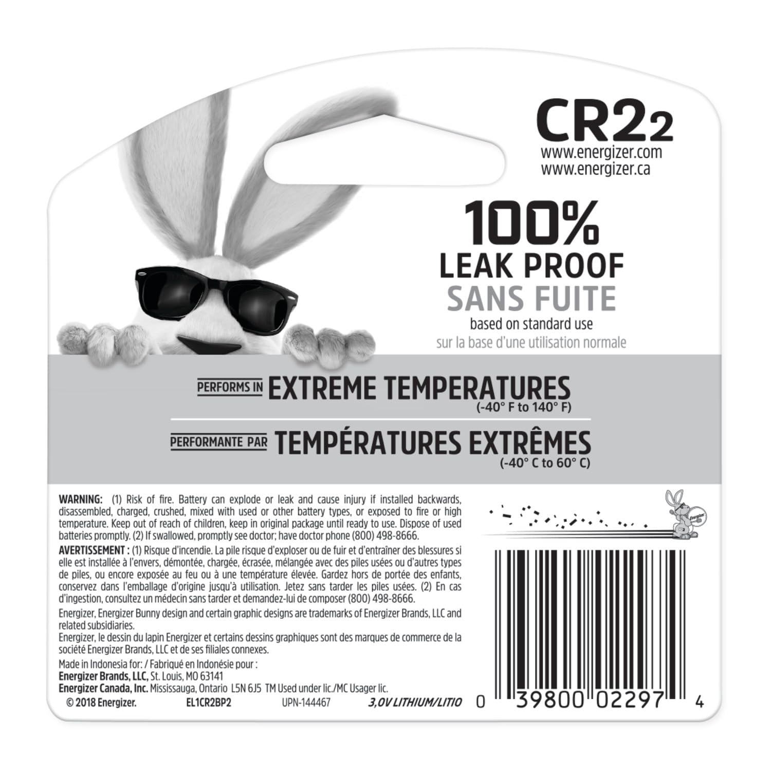 Energizer CR2 Lithium Batteries (2 Pack), 3V Photo Batteries