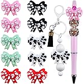 WOZADU 3D Silicone Focal Beads for Keychain Making, 10 PCS Bow Shaped Beads for Pen, Silicone Loose Beads for Bracelet Necklace Lanyard Jewelry and Handmade Crafts Making