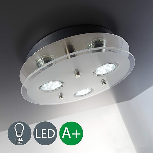 B.K.Licht LED Deckenleuchte I Decken-Lampe I 3 flammiger Strahler I inkl. 3 x 3 W GU10 Leuchtmittel I Moderne Schlafzimmerleu