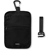 Anti-Theft Belt Waist Travel Wallet Hidden Passport 3-Zone Clip Carabiner | Water-resistant fabric with RFID blocking liner, fits passport, tickets, cards, and cash in 3 zones