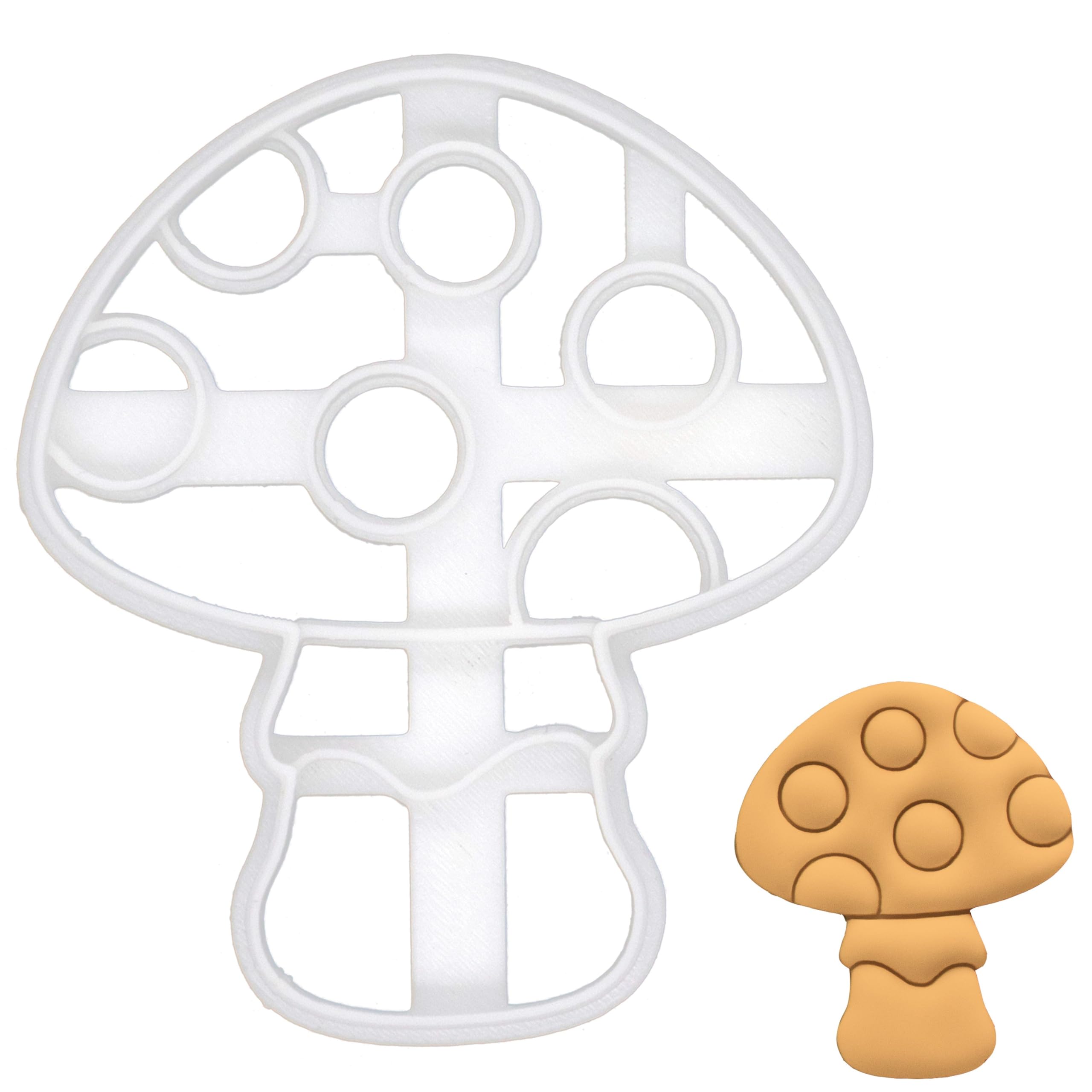 BAKERLOGY Mushroom Cookie Cutter - Detailed Biscuit Cutter Design for Baking and Crafts, Ideal on Fondant, Dough, Clay