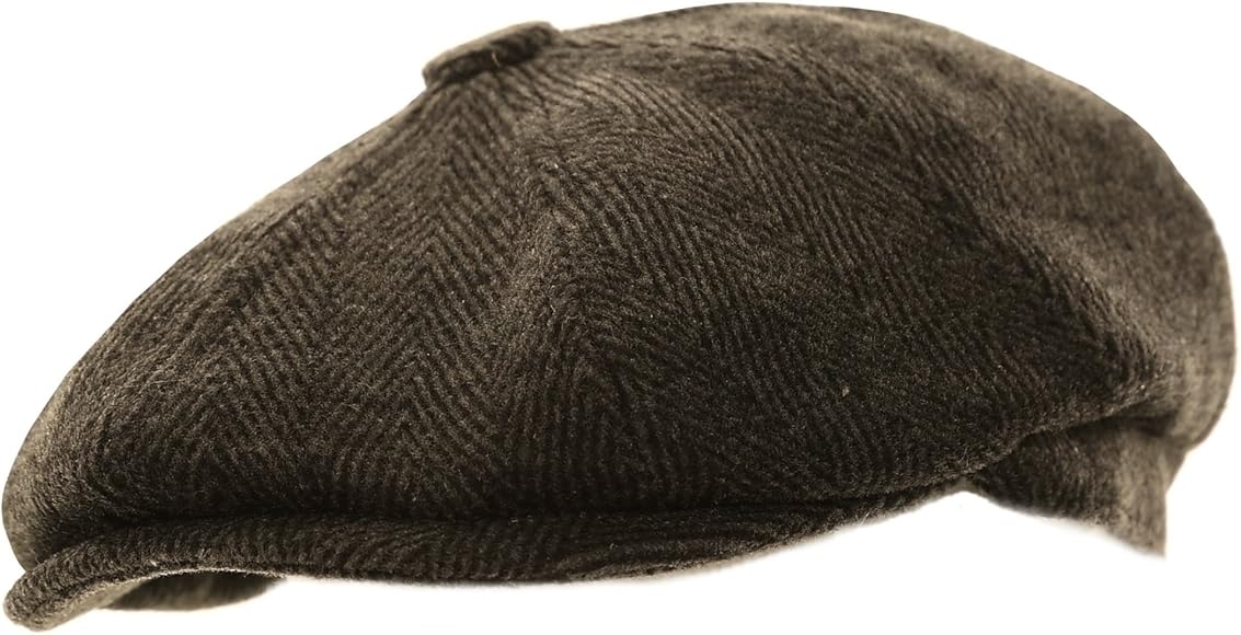 herringbone baker boy hat