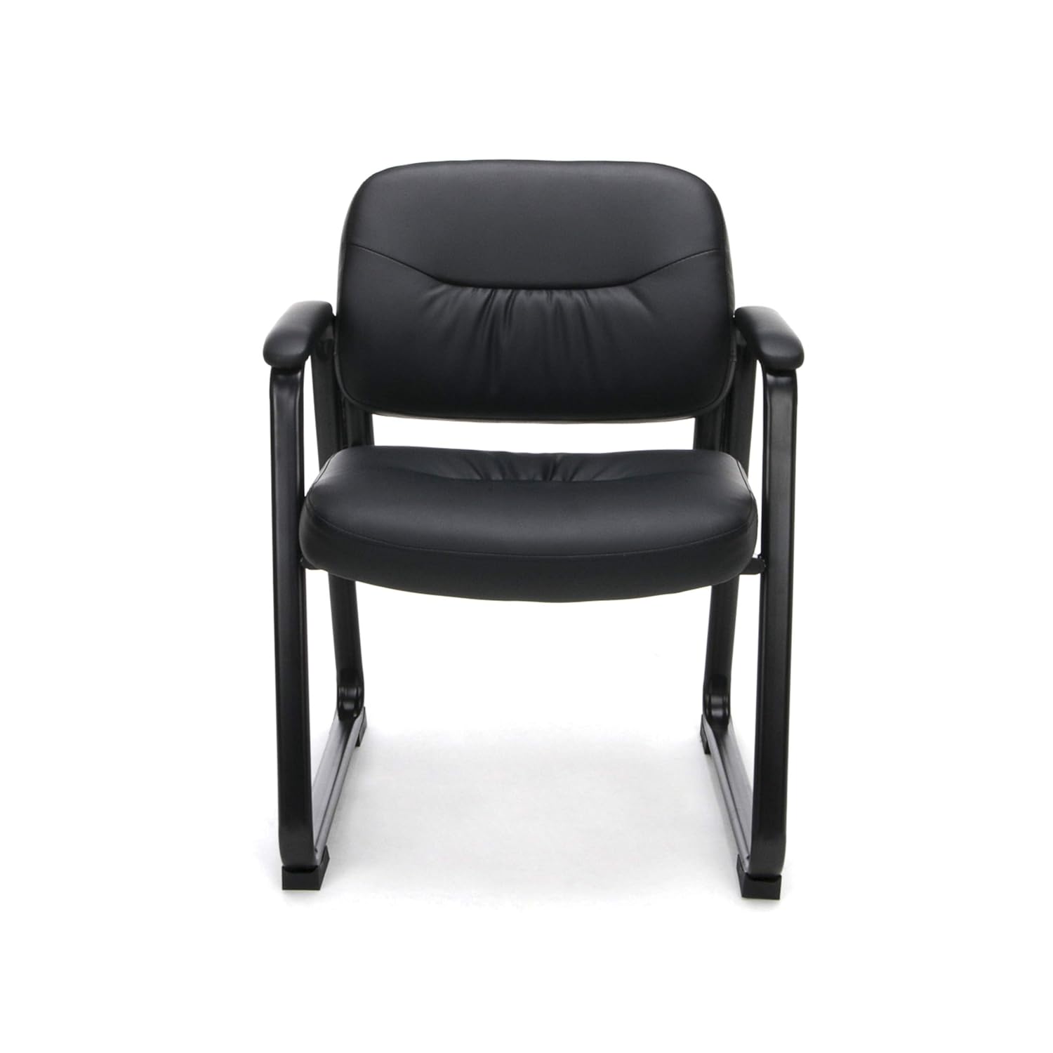 OFM ESS Collection Bonded Leather Executive Side Chair with Sled Base, in Black (ESS-9015): Furniture & Decor