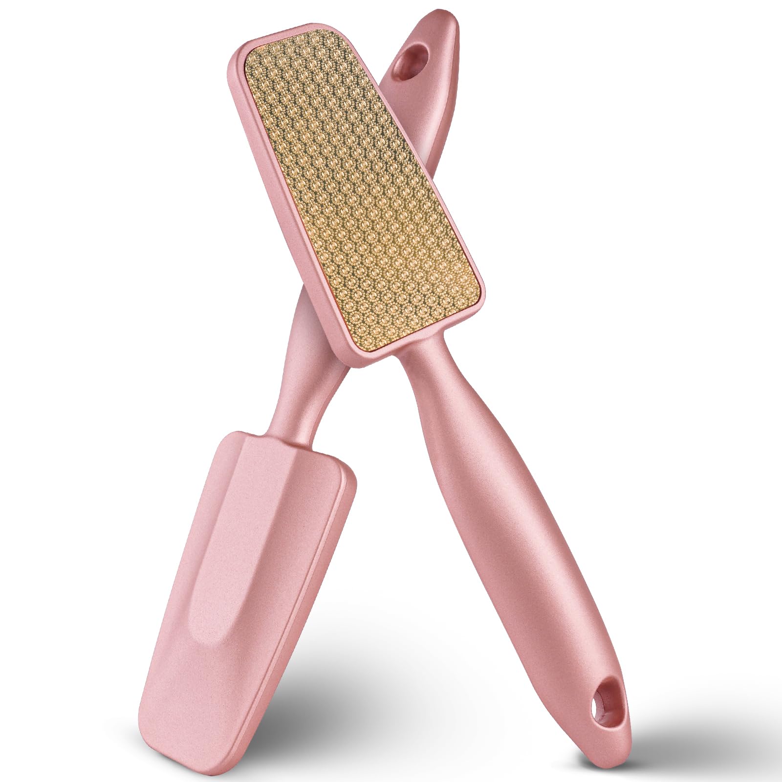 LOPHE Nano Glass Foot File, Callus Remover for Feet with Handle, Highly Effective Hard Skin Remover Foot Scrubber, Durable Foot Scraper Wake Up Soft Smooth Feet (Rose Gold)