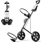 WAYTULES 2-Wheel Golf Pull Cart &ndash; Lightweight Foldable Golf Push Cart with Durable Steel Frame, Adjustable Web Straps, Compact Design for Walking Golfers