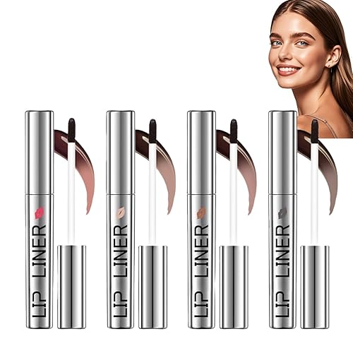4PCS Peel off Lipliner Set,Lip Liner Stain Peel off,Easy Peel & Reveal Lip Stain,Peel off Lip Liner Tatto Set,Waterproof Long Lasting Peel off Lipstick,Precise Application LipLiner,Lip Stain Peel off