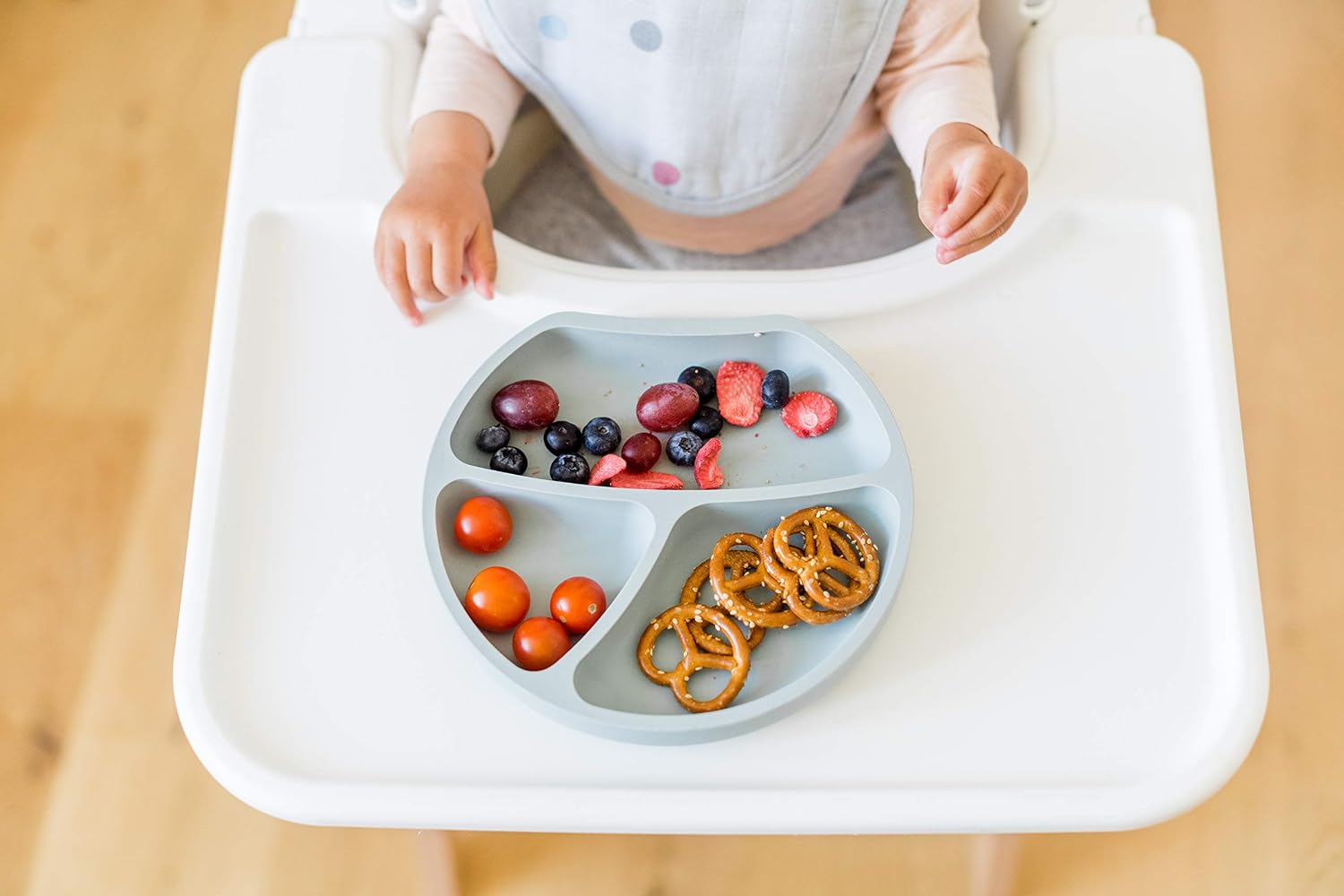 Kindsgut Plate, for Children Made of Silicone, Secure Grip and Non-Slip Thanks to Suction Cup, Free of BPA and FDA-Conform, Aquamarine - Image 5