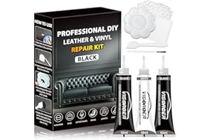 Black Leather Repair Kit Car Interior, Vinyl Repair Kit for Furniture, Sofa, Jacket, Purse – Super Easy Instructions to Fix S