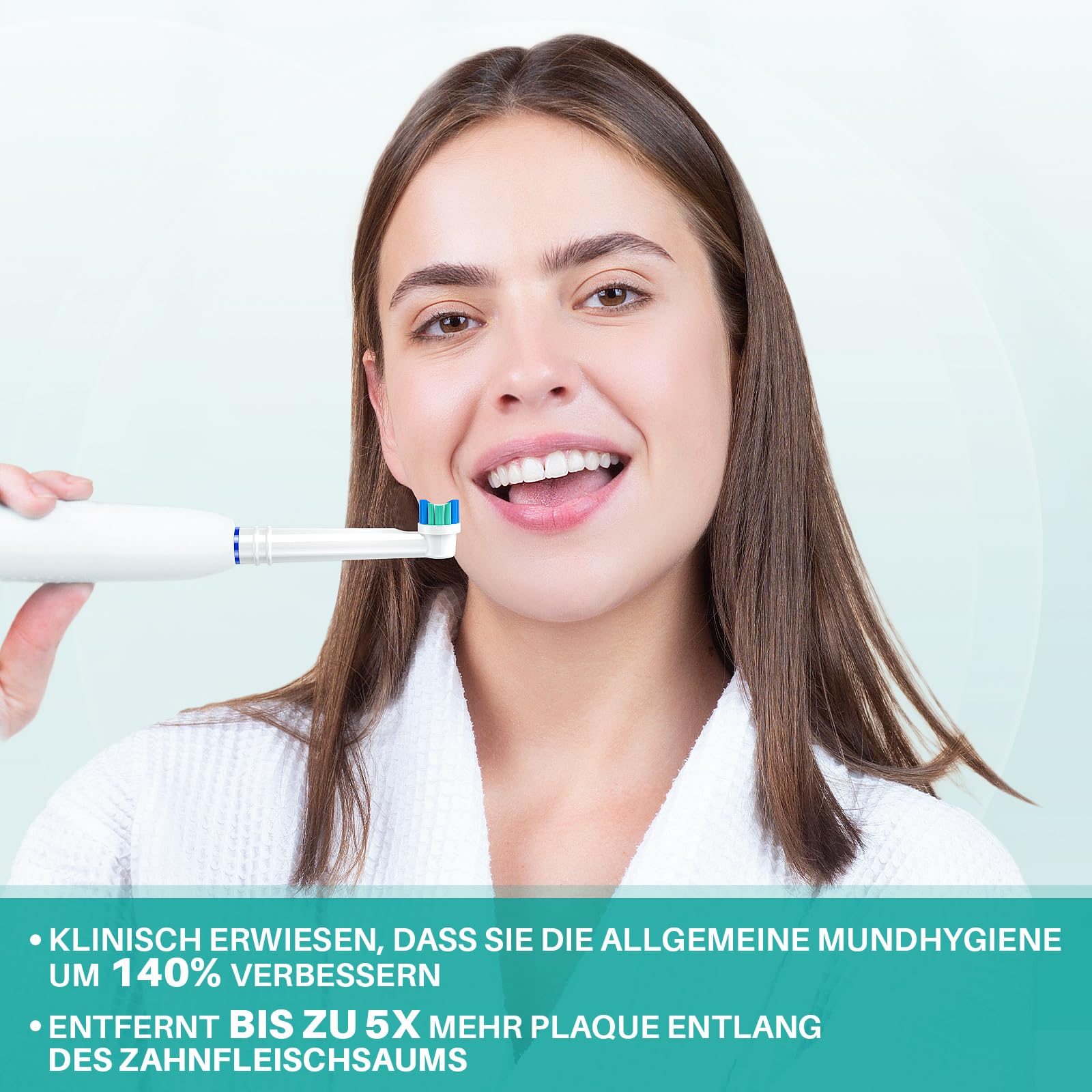 REDTRON Ersatzbürstenköpfe für Oral B, 8 Pack elektrische Zahnbürstenköpfe für Oral B Braun, Classic Precision Clean Bürstenköpfe Fit Professional Care, Vitality Pro Smart Genius Series und mehr,Weiß 6