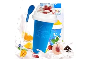 Slushy Maker Cup, Durable Slushie Maker Cup for Christmas with Cup Brush Straw and Spoon, Portable Quick Frozen Smoothies Squ