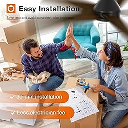 addlon Ceiling Fans with Lights, 52 inch Low