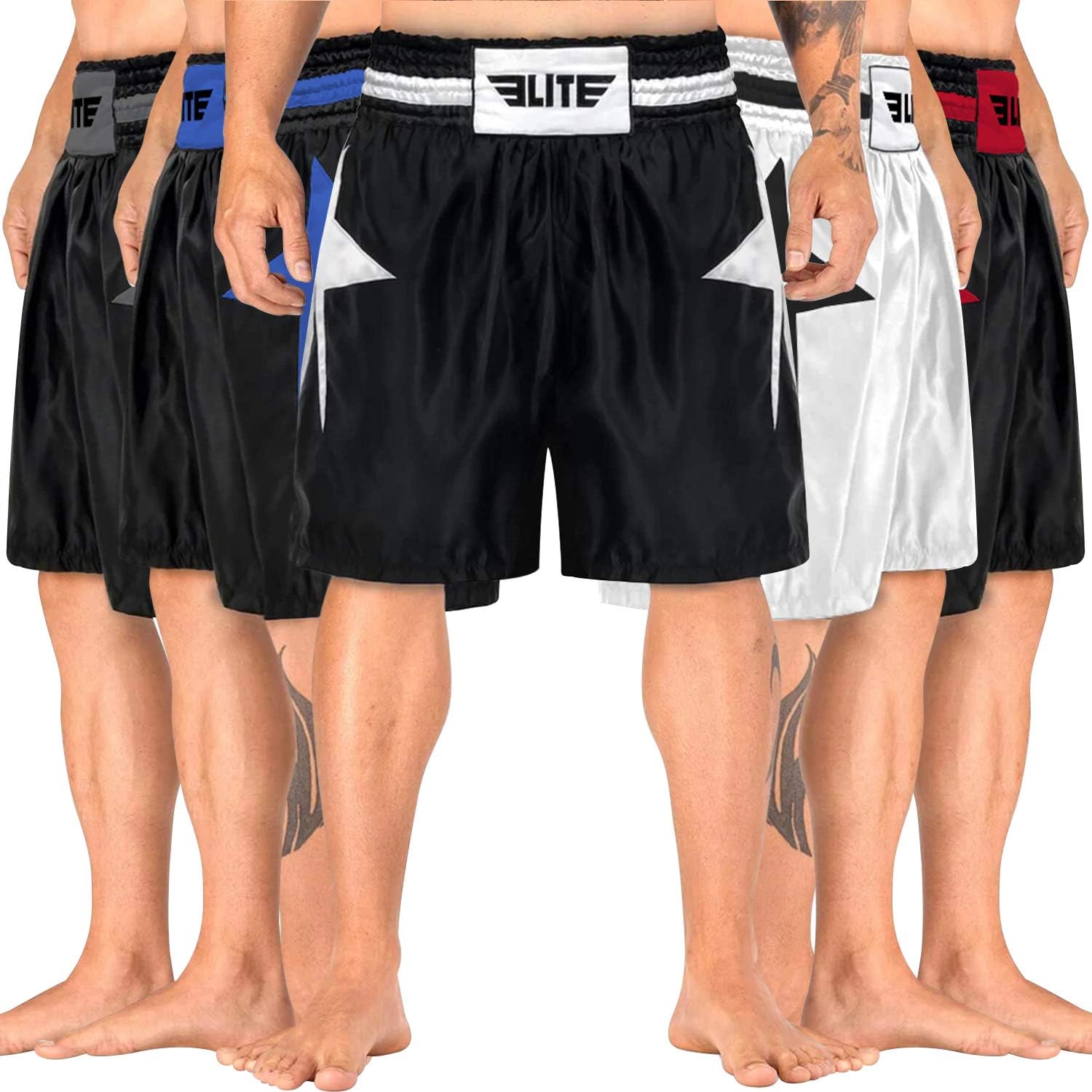 Elite SportsMens Boxing Shorts Lightweight Boxing Trunks Shorts for Men & Women