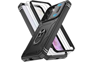 Gritup for Samsung Galaxy A36 5G Case with 2PCS Screen Protector, Galaxy A36 Case Build in 360° Rotating Ring Kickstand, Military Grade Protective Case for Samsung A36 Phone, Black