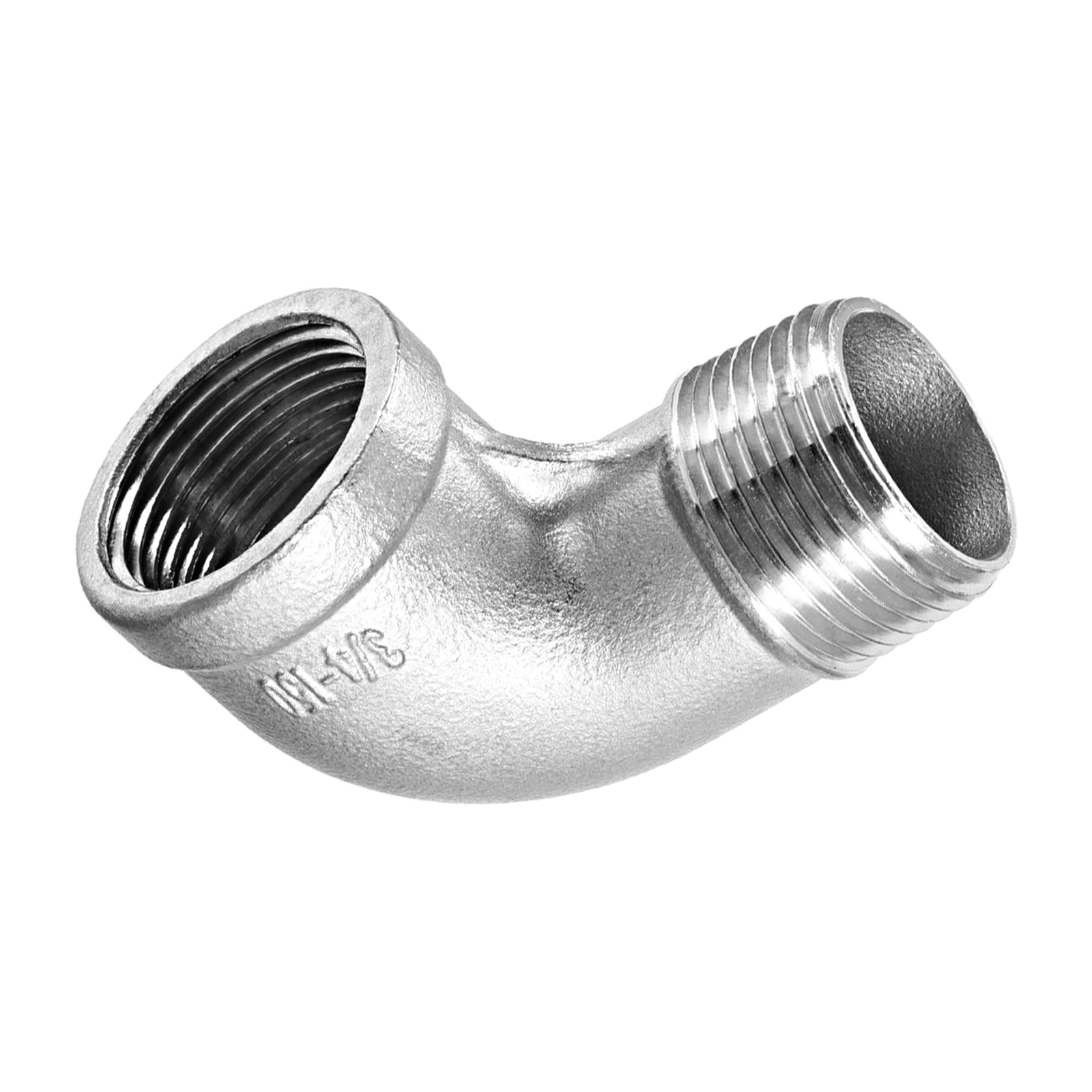 DTGN 3/4BSPT x 3/4BSPT(Female x Male) 90 Degree Pipe Fitting - Good for Water Pipe System - 316 Stainless Steel Elbow Fittings - Silver Tone