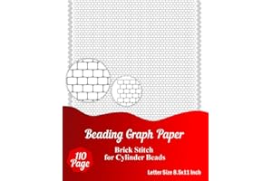 Independently Published Beading Graph Paper: Brick Stitch Graph Paper for Cylinder Beads, 110 Sheets, 8.5" x 11", Adult, Unis