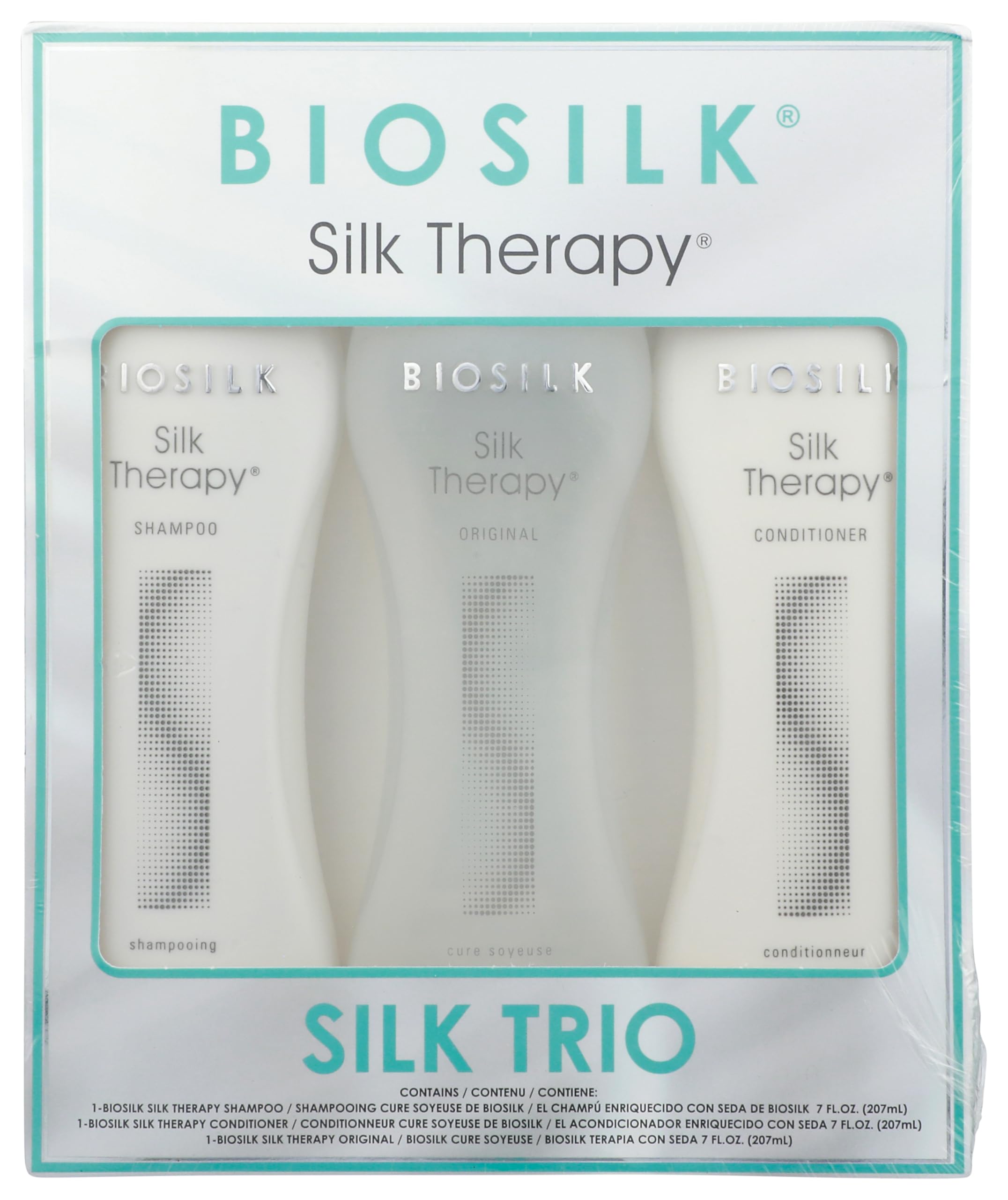 Photo 1 of Biosilk Silk Therapy Trio Unisex Shampoo, Conditioner, and Original Treatment 7 oz 3 Pc