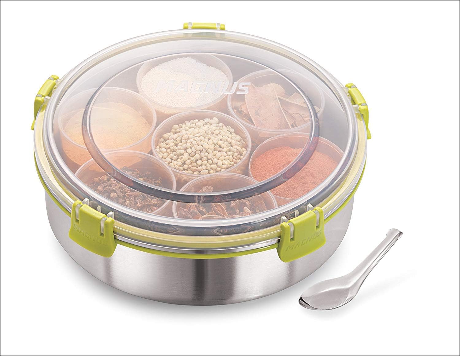 Magnus - VR7828 Stainless Steel Masala Dabba, Silver