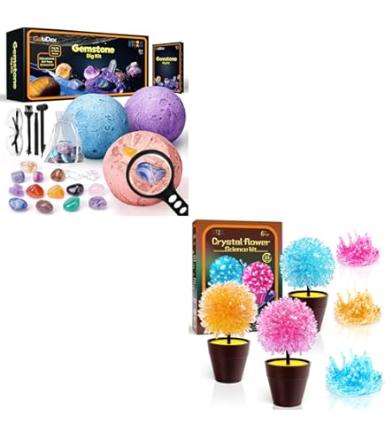 GobiDex STEM Dig Kit For Kids - Amber & Gemstone Excavation With 21 Specimens & Tools