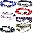 Fashionsupermarket 7pcs Unisex Rope Fish Hook Military Camouflage Bracelet,DIY Jewelry Anklet, Necklace,32 Inch