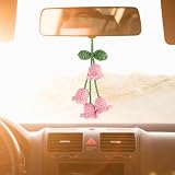 DIVINA VITAE Lily of the Valley Car Pendant Pink Handmade Rear View Mirror view 7
